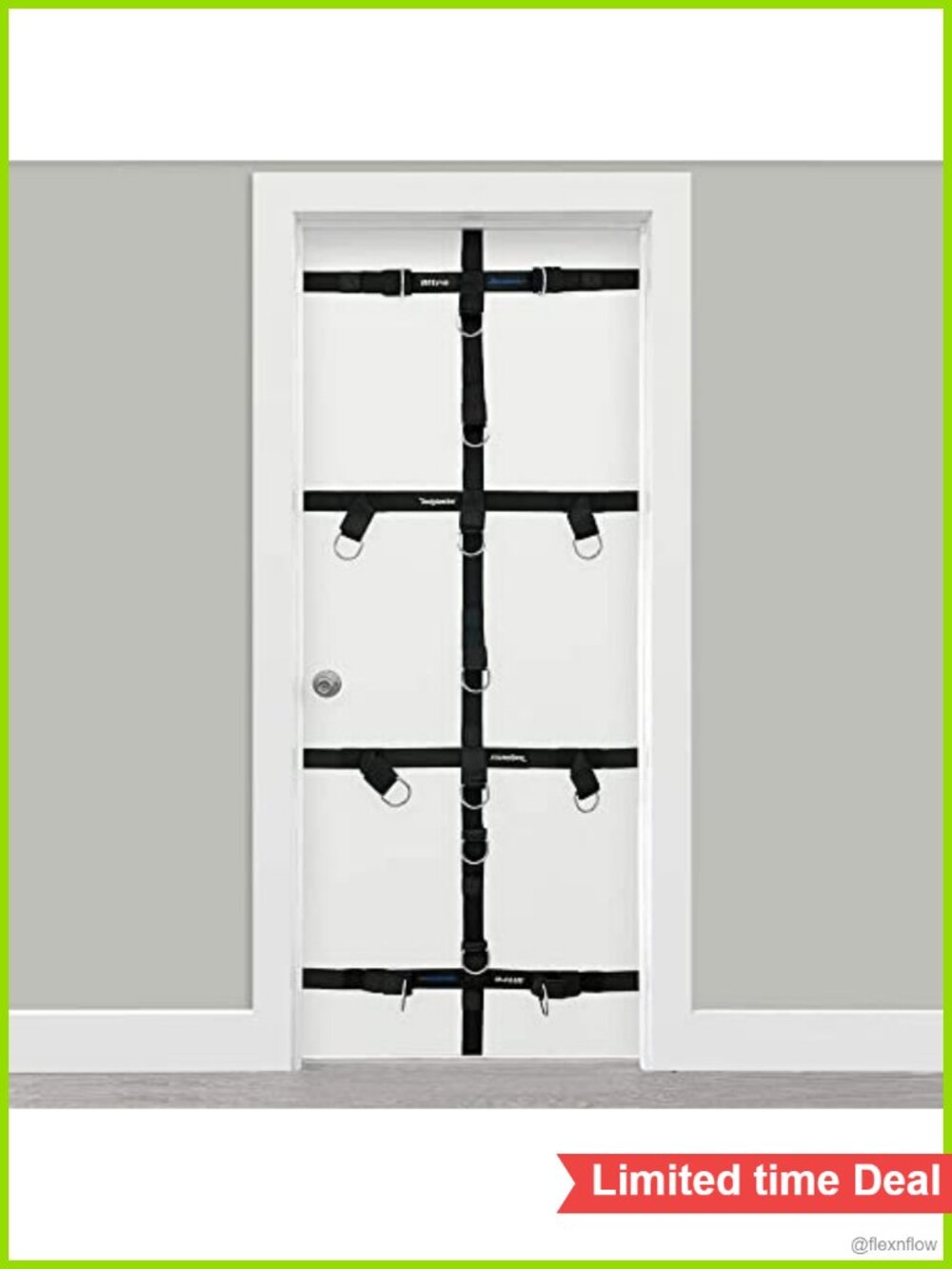 Resistance Band Door Anchor Heavy Duty Nylon Webbing with D-Rings